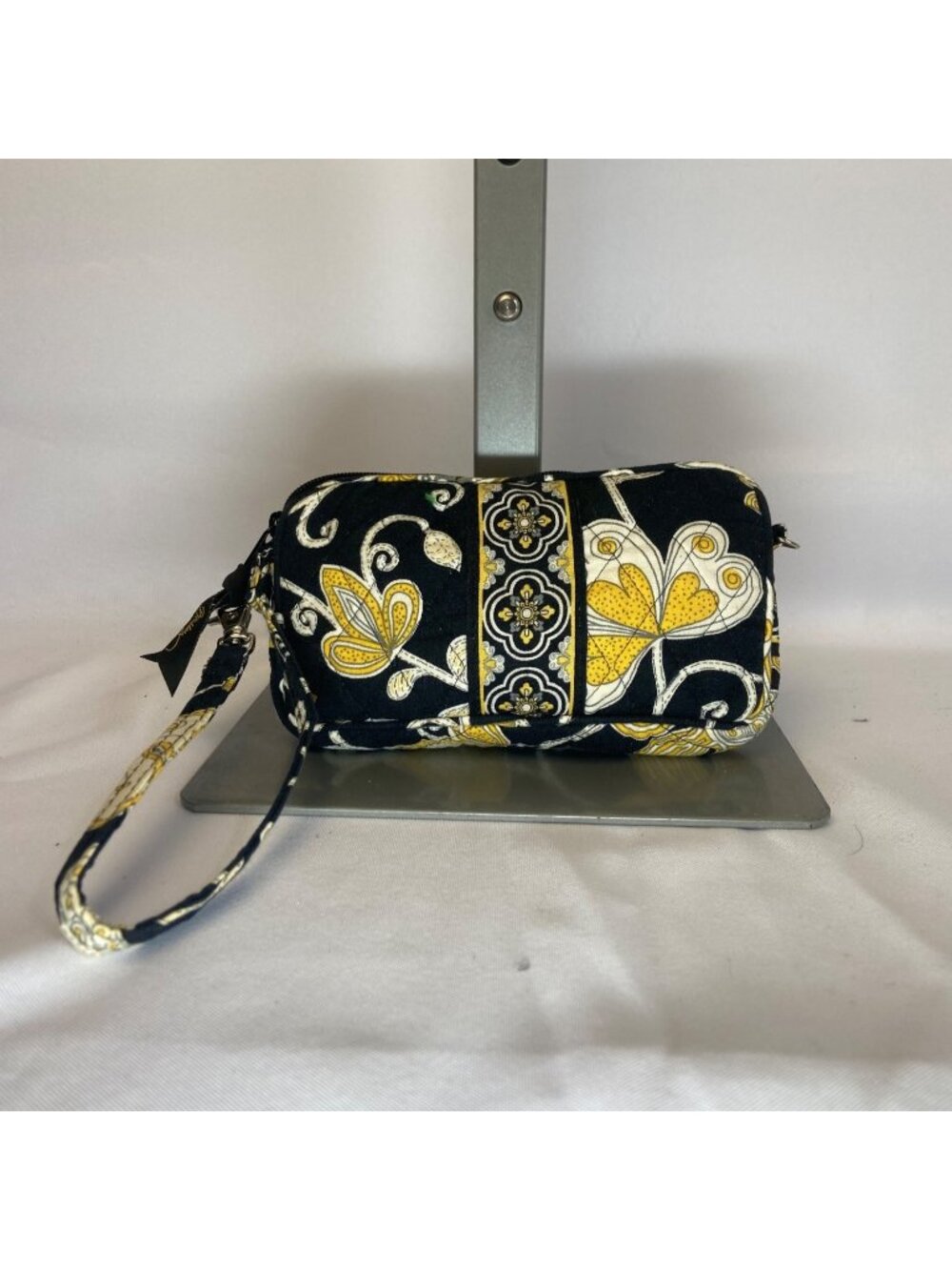 Vera Bradley Wristlet Purse Clutch Wallet Quilted Yellow Bird Floral Zippered